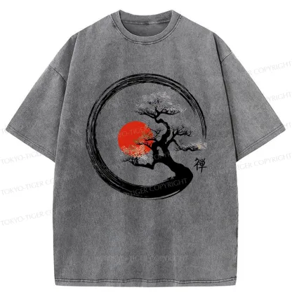 Tokyo-Tiger Vintage Bonsai Tree Washed T-Shirt