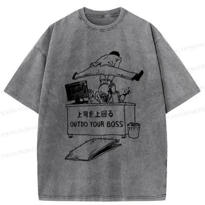 Tokyo-Tiger Outdo Your Boss Washed T-Shirt