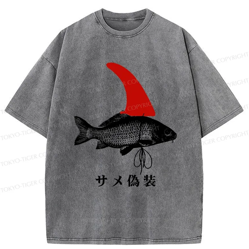 Tokyo-Tiger Camouflage Shark Washed T-Shirt