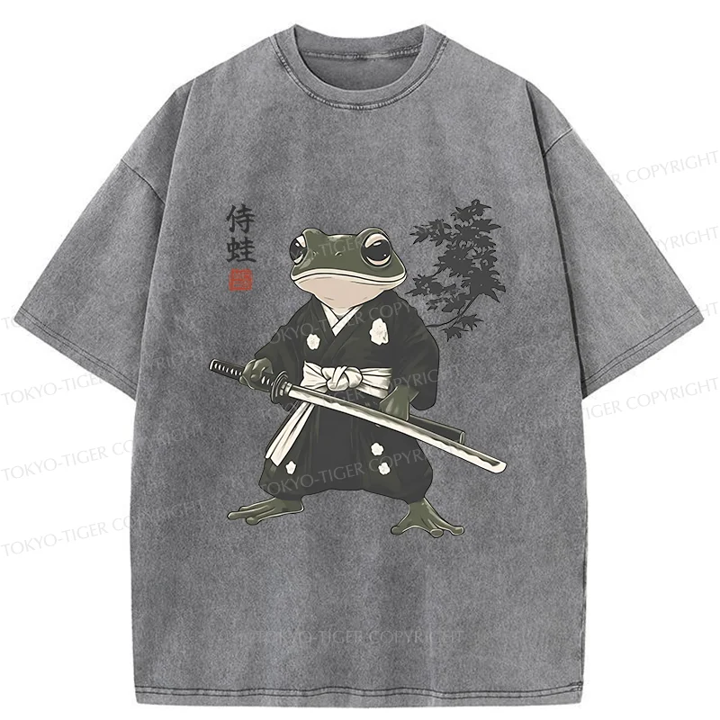 Tokyo-Tiger Samurai Frog Washed T-Shirt