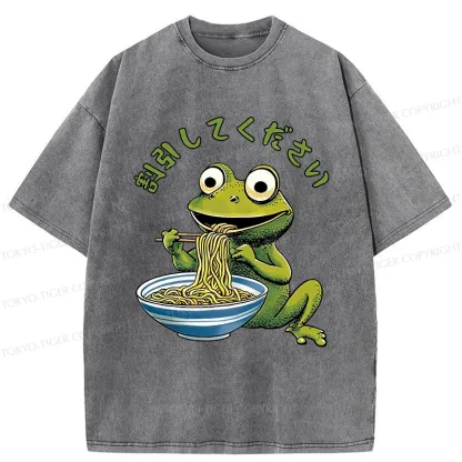 Tokyo-Tiger Please Give Frog A Discount Washed T-Shirt
