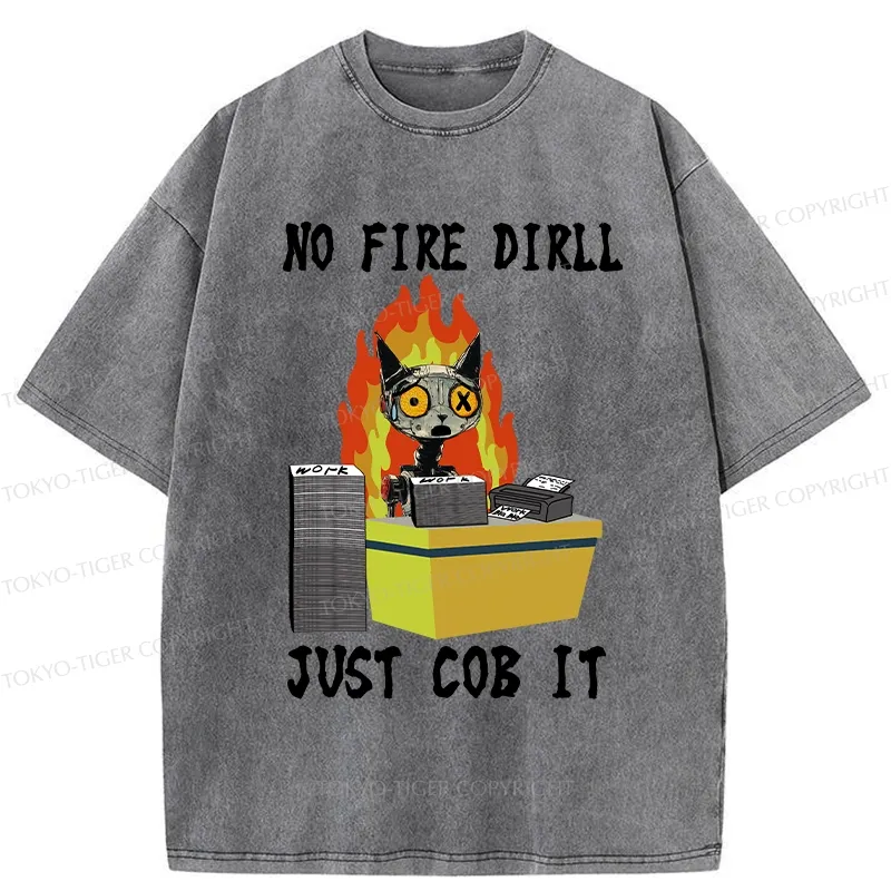 Tokyo-Tiger No Fire Drill Just Cob It Washed T-Shirt