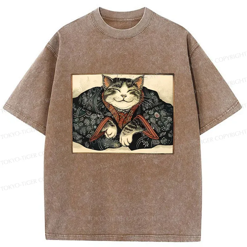 Tokyo-Tiger Kind Cat Washed T-Shirt