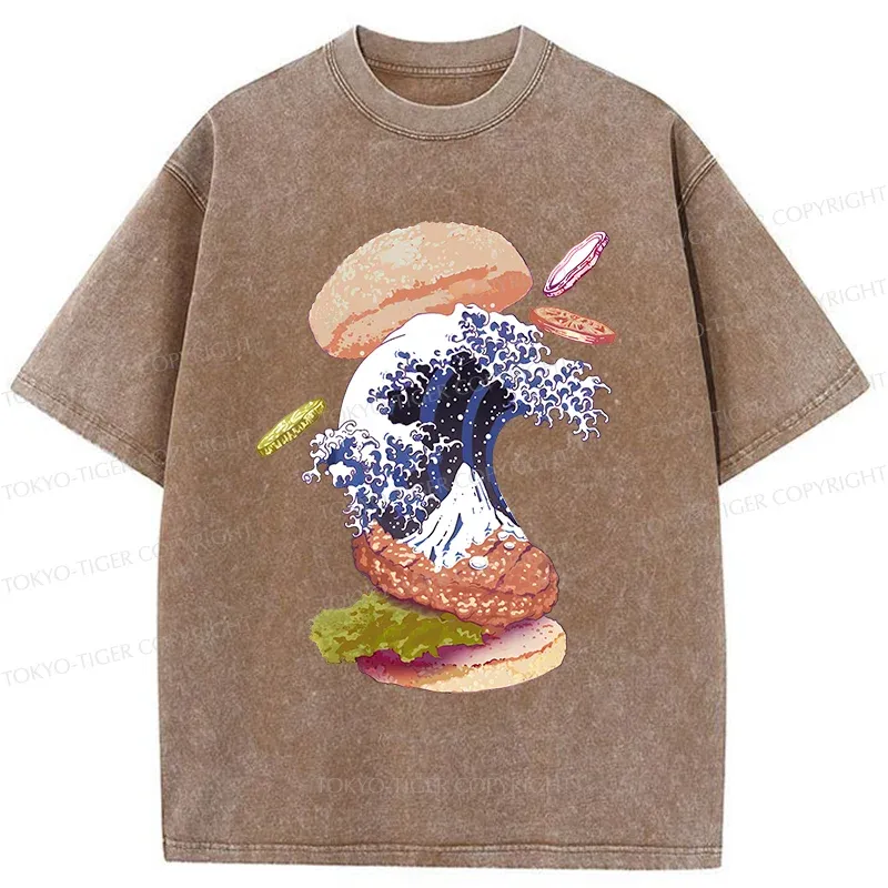 Tokyo-Tiger Delicious Burgers Washed T-Shirt