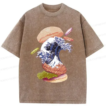 Tokyo-Tiger Delicious Burgers Washed T-Shirt