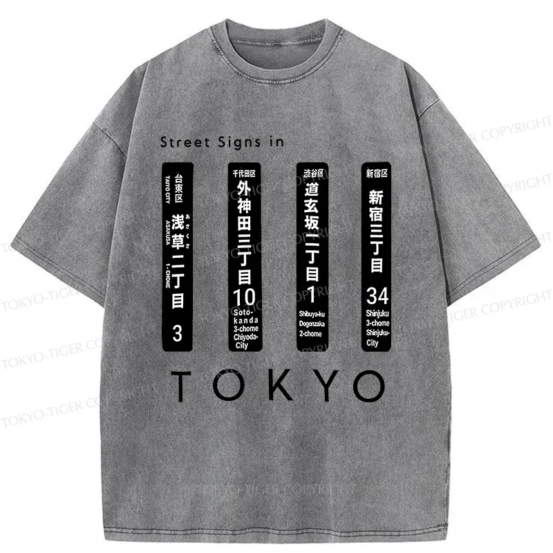 Tokyo-Tiger Tokyo Scenic Spot Washed T-Shirt