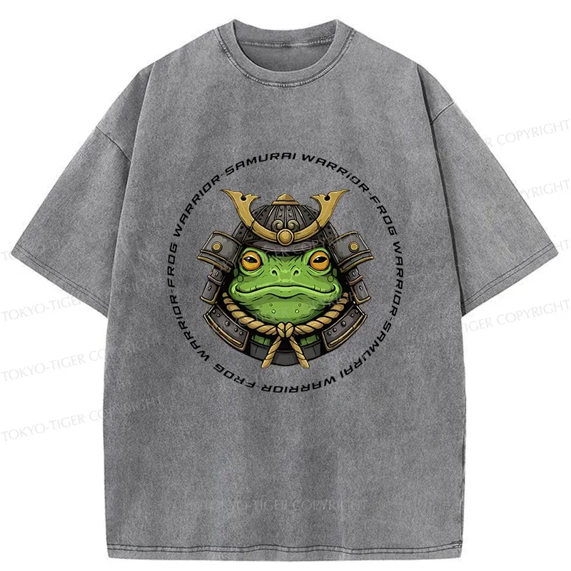 Tokyo-Tiger Serious Frog Warrior Washed T-Shirt