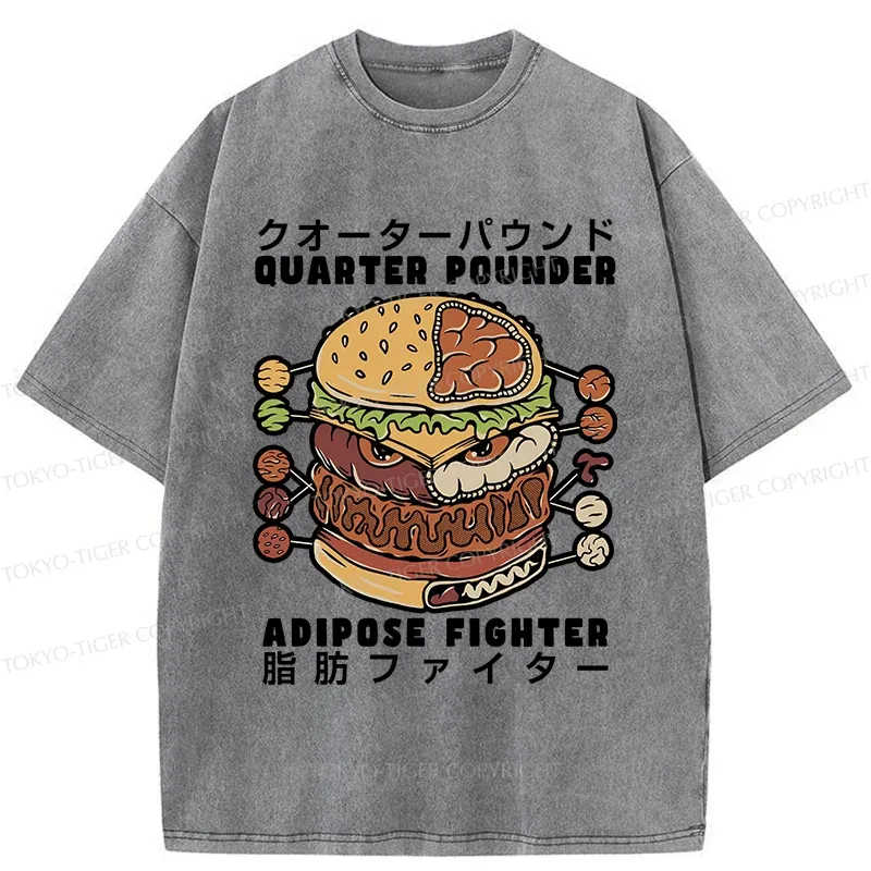 Tokyo-Tiger Big Mac Hamburger Washed T-Shirt