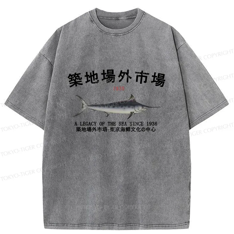 Tokyo-Tiger Vintage Tsukiji Fish Market Washed T-Shirt