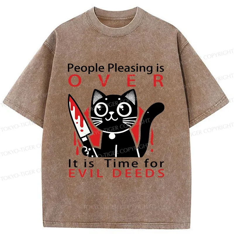 Tokyo-Tiger Mischievous Kitten Washed T-Shirt