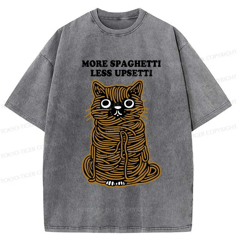 Tokyo-Tiger More Spaghetti Less Upsetti Cat Washed T-Shirt
