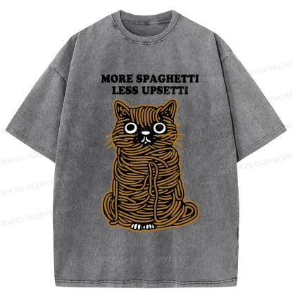 Tokyo-Tiger More Spaghetti Less Upsetti Cat Washed T-Shirt