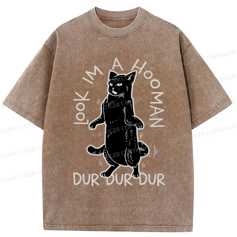 Tokyo-Tiger Dancing Cat Washed T-Shirt