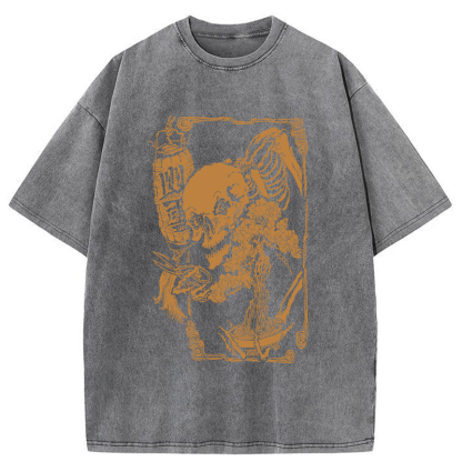 Tokyo-Tiger Bonsai Enthusiast Skeleton Washed T-Shirt