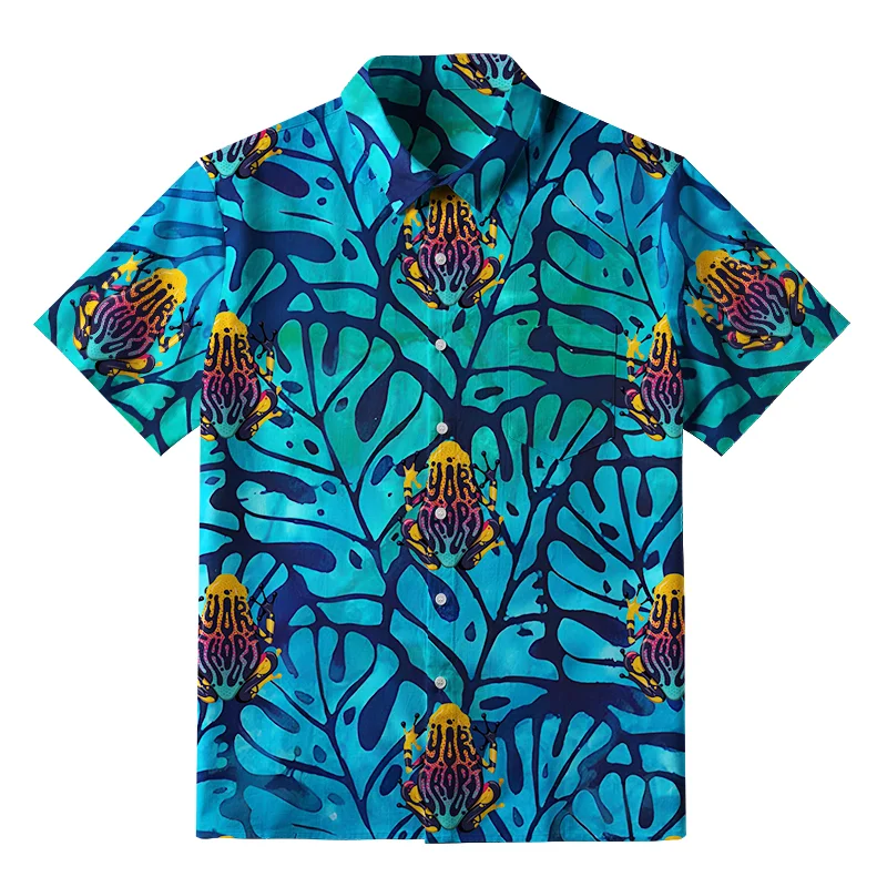 Tokyo-Tiger Japanese Retro Frog Button-up Shirt