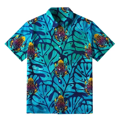 Tokyo-Tiger Japanese Retro Frog Button-up Shirt