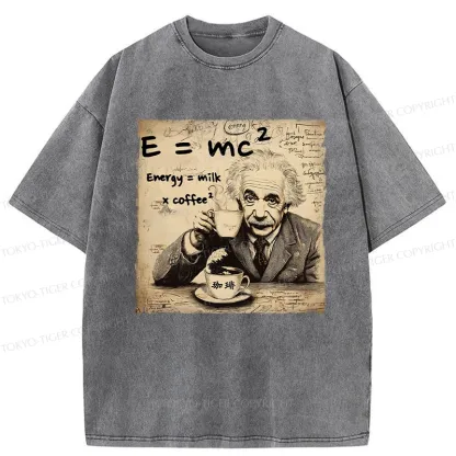 Tokyo-Tiger Funny Energy=Milk x Coffee^2 Washed T-Shirt