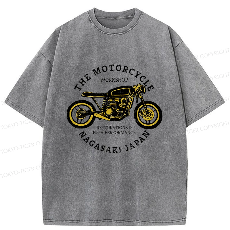 Tokyo-Tiger Japanese Motorcycle Washed T-Shirt