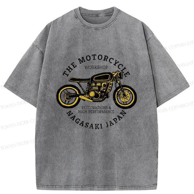 Tokyo-Tiger Japanese Motorcycle Washed T-Shirt