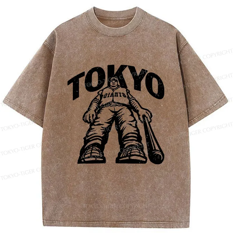 Tokyo-Tiger Japanese Baseball Washed T-Shirt