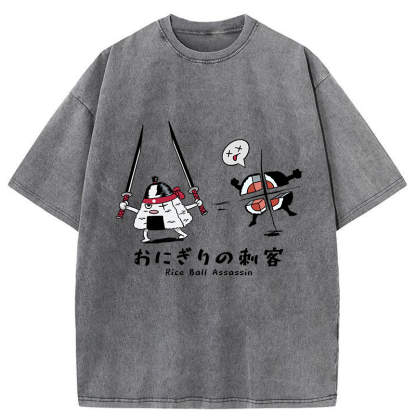 Tokyo-Tiger Rice Ball Assassin Washed T-Shirt
