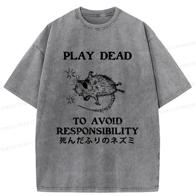 Tokyo-Tiger Escapist Mouse Washed T-Shirt