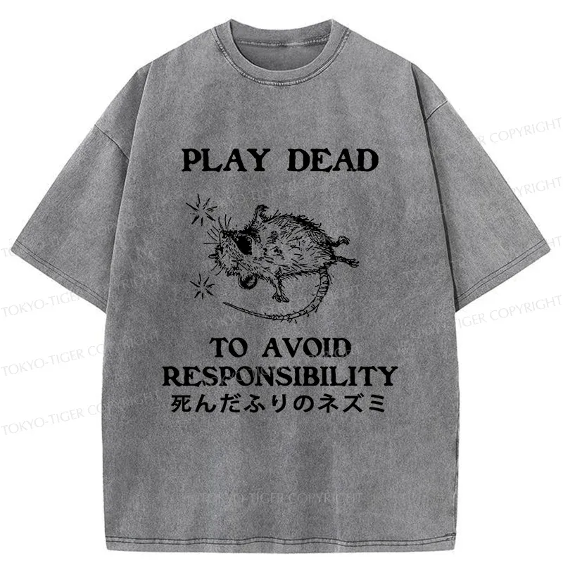Tokyo-Tiger Escapist Mouse Washed T-Shirt