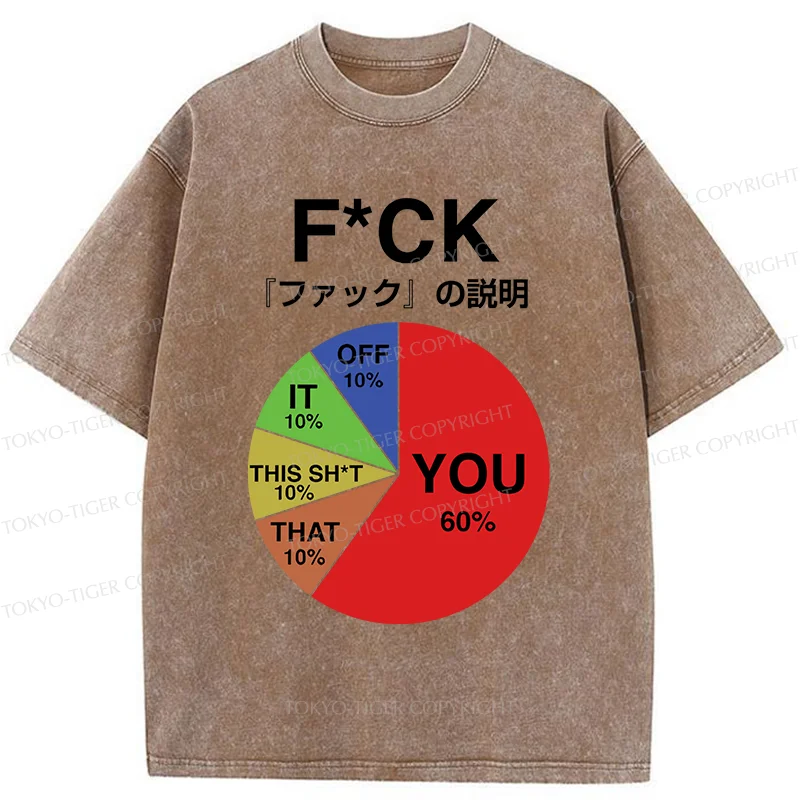 Tokyo-Tiger Proportion Of Main Word Combination Washed T-Shirt