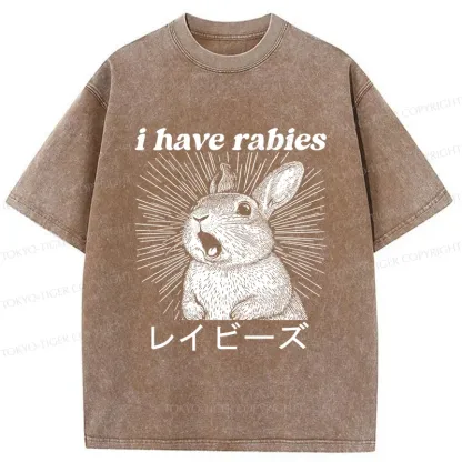 Tokyo-Tiger Funny Rabbit Washed T-Shirt