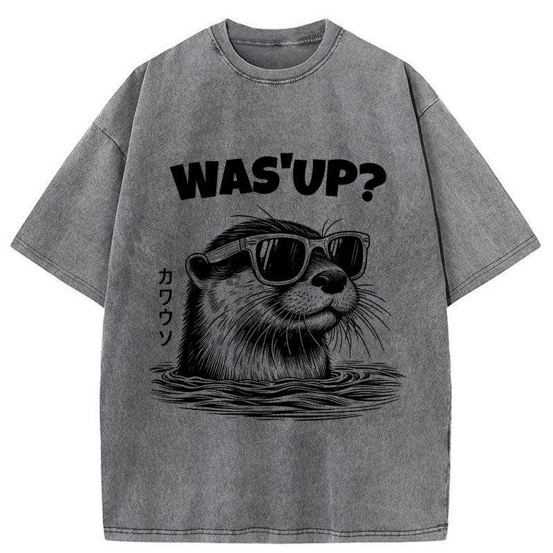 Tokyo-Tiger Was'up Otter Washed T-Shirt