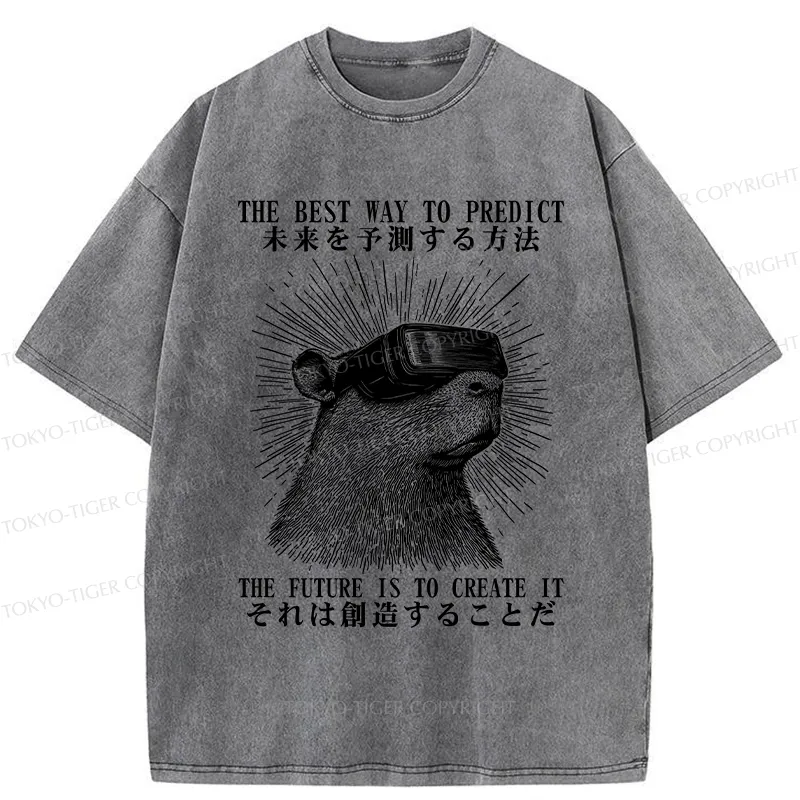 Tokyo-Tiger How To Predict The Future Washed T-Shirt