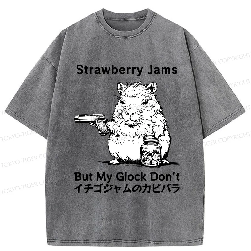 Tokyo-Tiger Strawberry Jams Capybara Washed T-Shirt