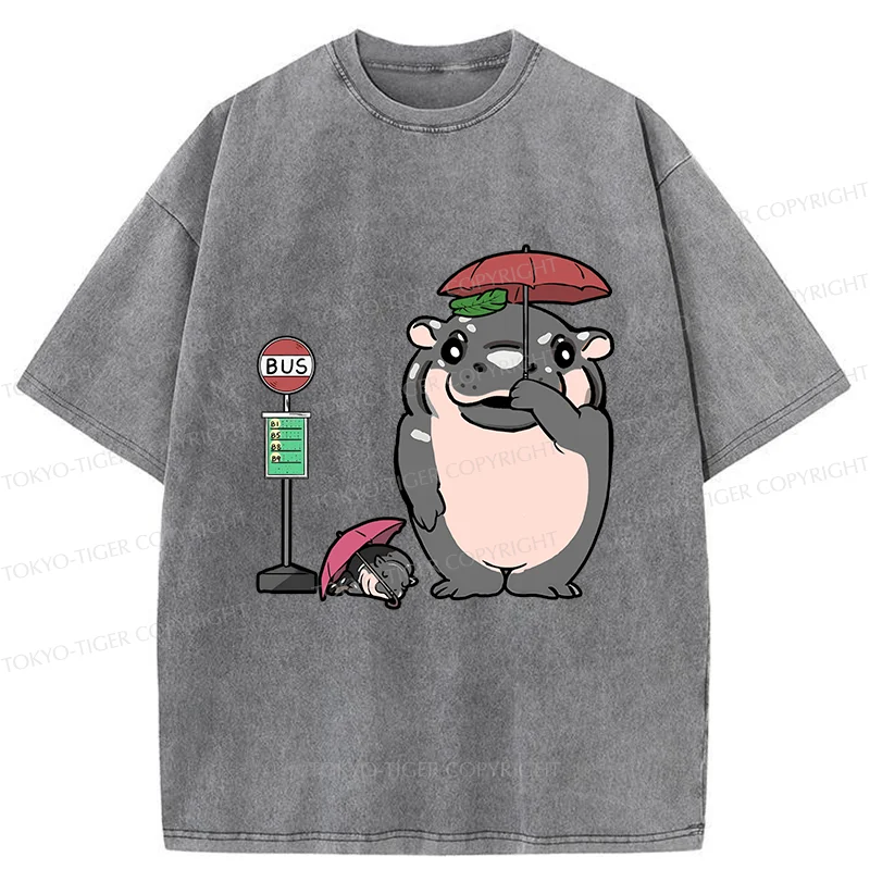 Tokyo-Tiger My Neighbor Moo Deng Washed T-Shirt