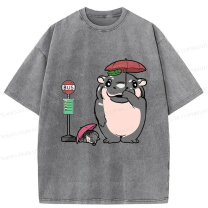 Tokyo-Tiger My Neighbor Moo Deng Washed T-Shirt