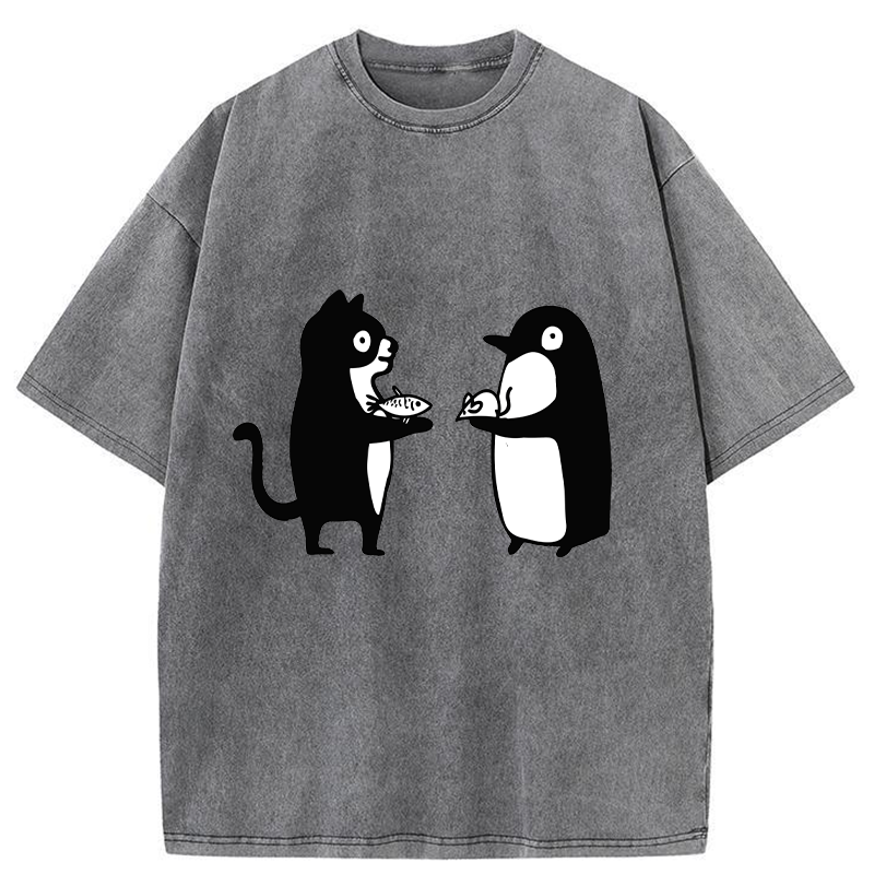 Tokyo-Tiger Funny Food Swaps Washed T-Shirt