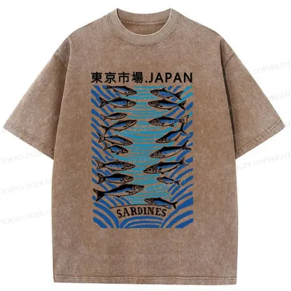 Tokyo-Tiger Tokyo Fish Market Washed T-Shirt
