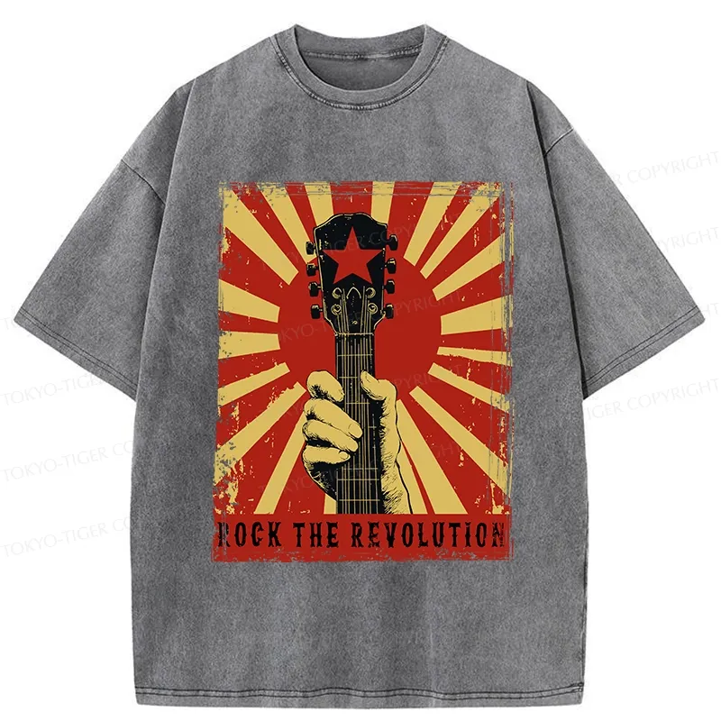 Tokyo-Tiger Revolutionary Rock Guitar Washed T-Shirt