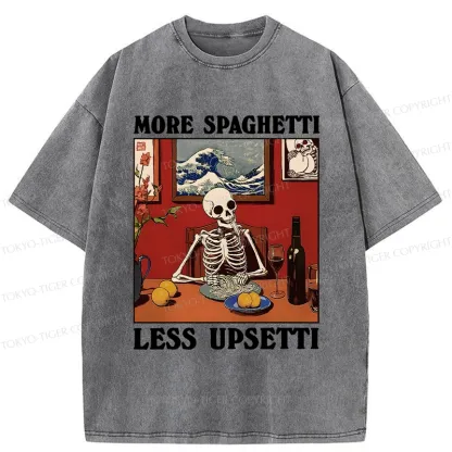 Tokyo-Tiger More Spaghetti Less Upsetti Skeleton Washed T-Shirt