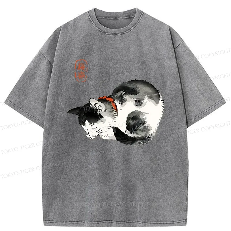 Tokyo-Tiger Japanese Kitten Washed T-Shirt
