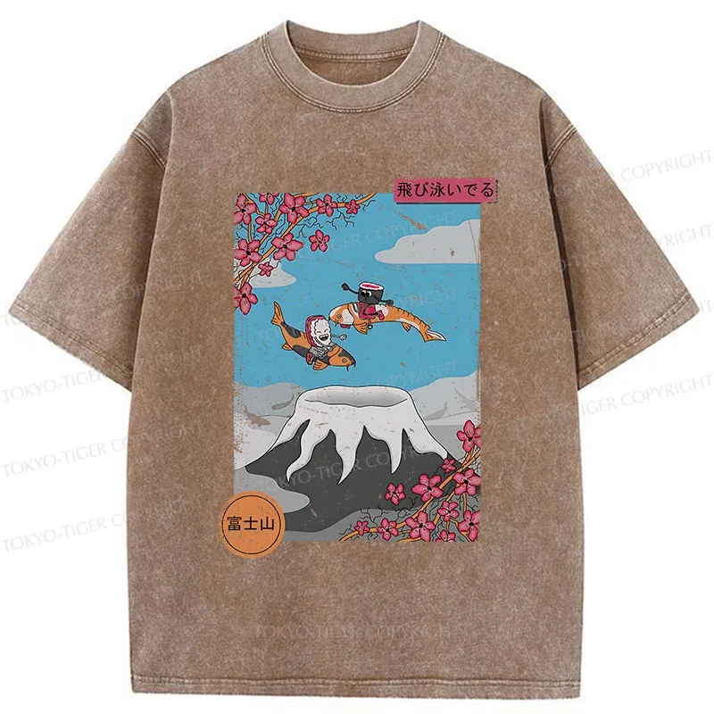 Tokyo-Tiger Mount Fuji Trip Washed T-Shirt
