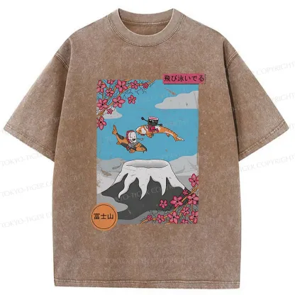 Tokyo-Tiger Mount Fuji Trip Washed T-Shirt