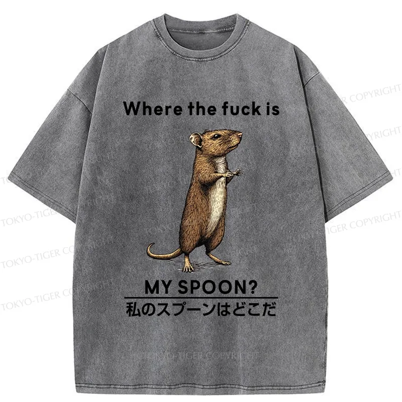 Tokyo-Tiger Where's My Spoon Washed T-Shirt