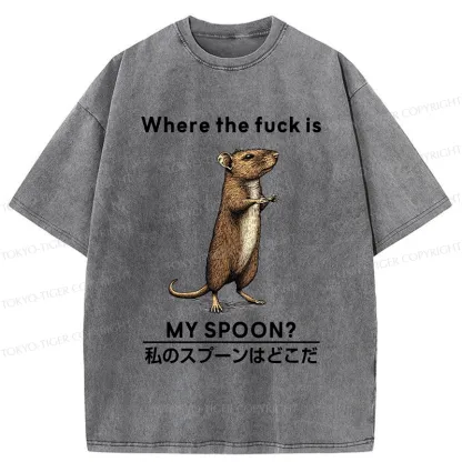 Tokyo-Tiger Where's My Spoon Washed T-Shirt
