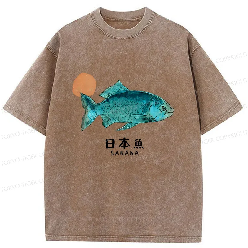 Tokyo-Tiger Japanese Fish Washed T-Shirt