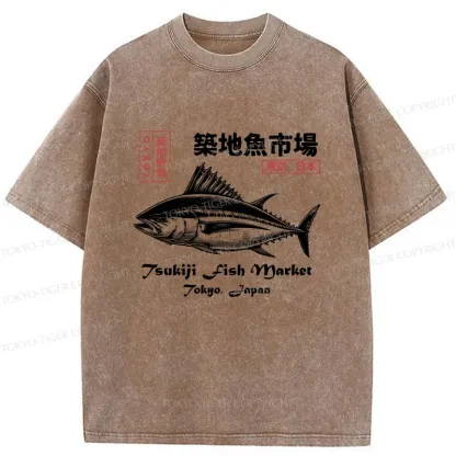 Tokyo-Tiger Vintage Tokyo Fish Market Washed T-Shirt