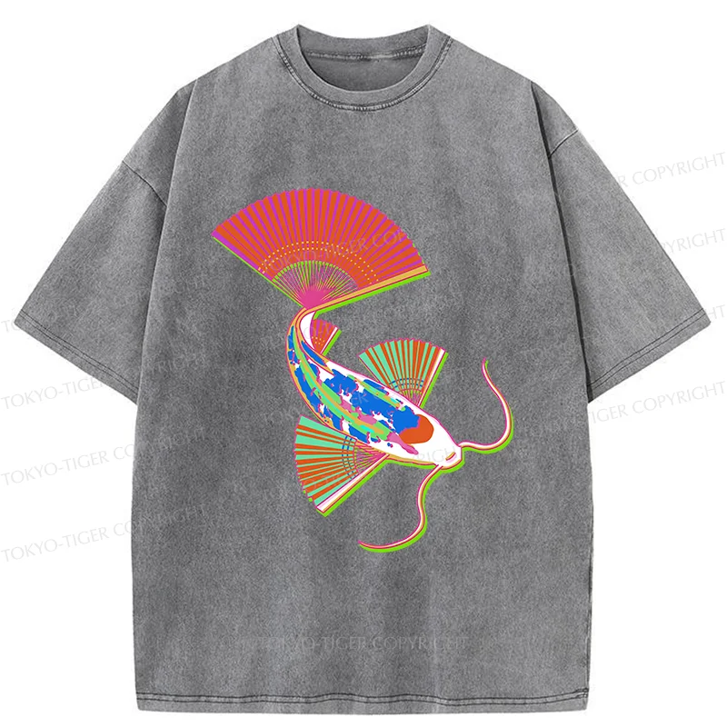 Tokyo-Tiger Japanese Traditional Fish Washed T-Shirt