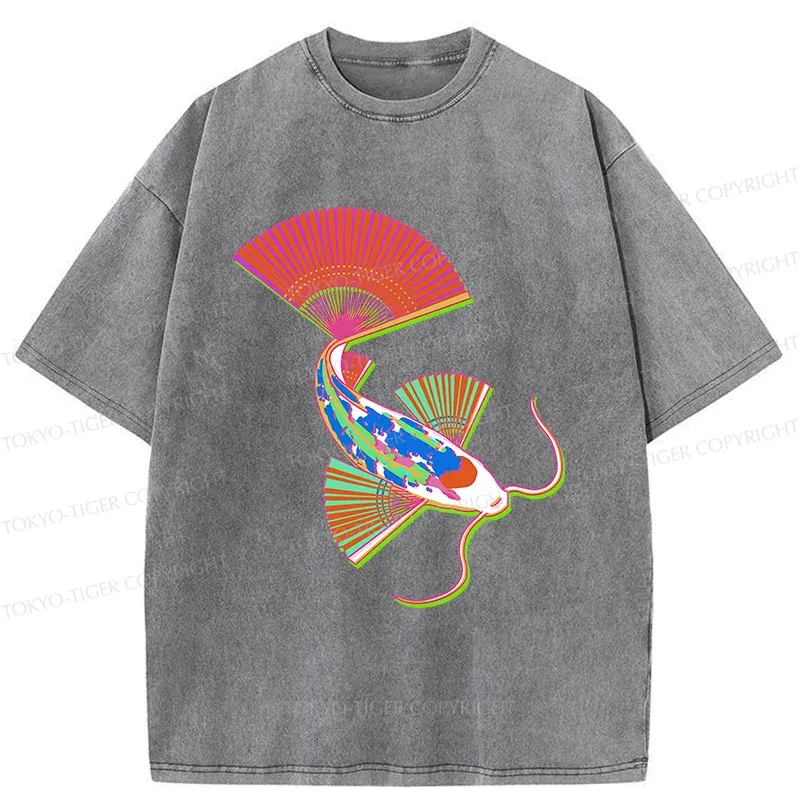 Tokyo-Tiger Japanese Traditional Fish Washed T-Shirt
