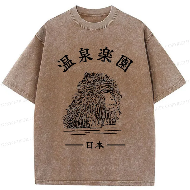 Tokyo-Tiger Hot Spring Monkey Washed T-Shirt