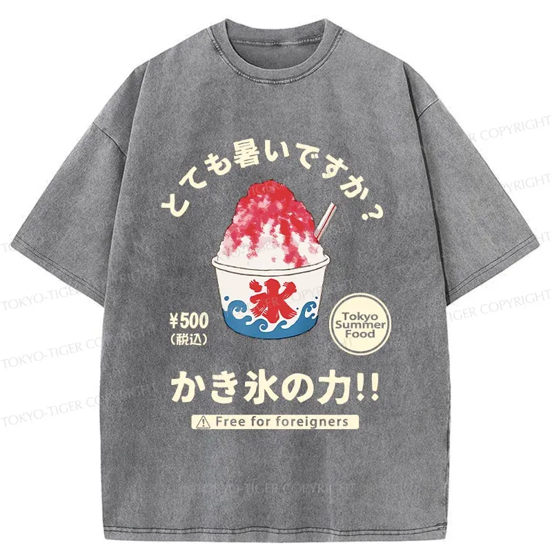 Tokyo-Tiger Power Of Shaved Ice Washed T-Shirt
