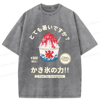 Tokyo-Tiger Power Of Shaved Ice Washed T-Shirt